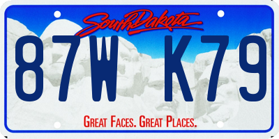 SD license plate 87WK79