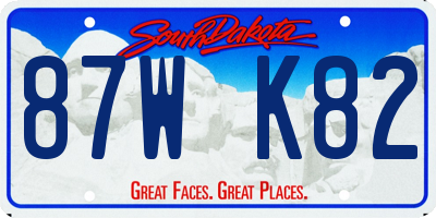 SD license plate 87WK82