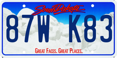 SD license plate 87WK83