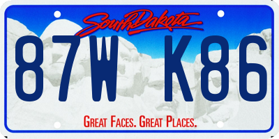 SD license plate 87WK86