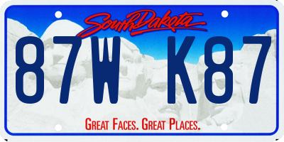 SD license plate 87WK87