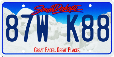 SD license plate 87WK88