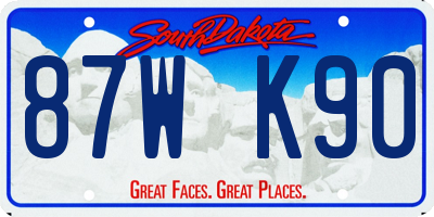 SD license plate 87WK90