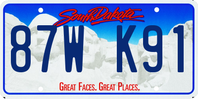 SD license plate 87WK91