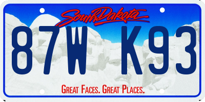 SD license plate 87WK93