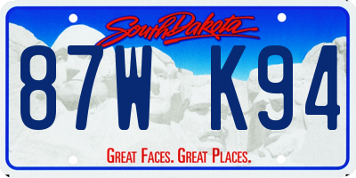 SD license plate 87WK94