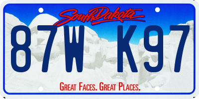SD license plate 87WK97