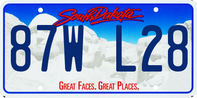 SD license plate 87WL28