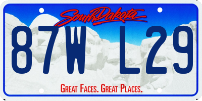 SD license plate 87WL29
