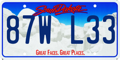 SD license plate 87WL33