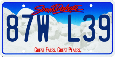 SD license plate 87WL39