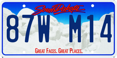 SD license plate 87WM14