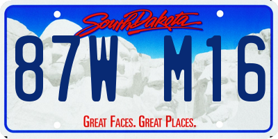 SD license plate 87WM16