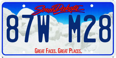 SD license plate 87WM28