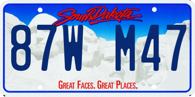 SD license plate 87WM47