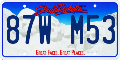 SD license plate 87WM53
