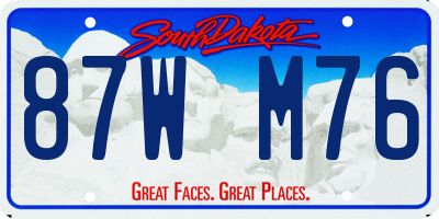SD license plate 87WM76