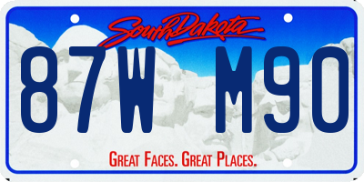 SD license plate 87WM90