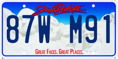 SD license plate 87WM91