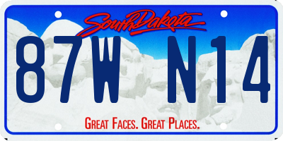 SD license plate 87WN14