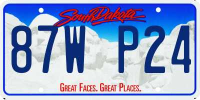 SD license plate 87WP24