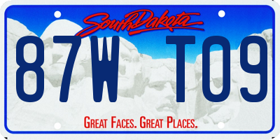 SD license plate 87WT09