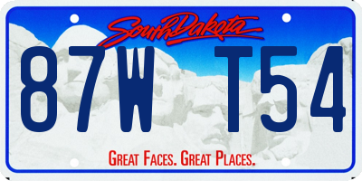SD license plate 87WT54