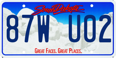 SD license plate 87WU02