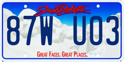 SD license plate 87WU03