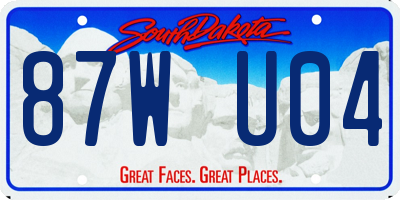 SD license plate 87WU04