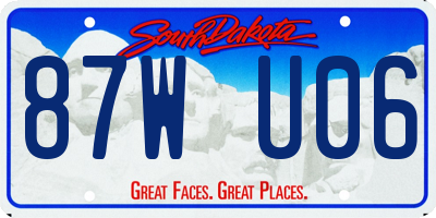 SD license plate 87WU06