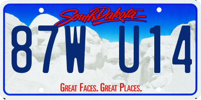 SD license plate 87WU14