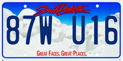 SD license plate 87WU16