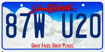 SD license plate 87WU20