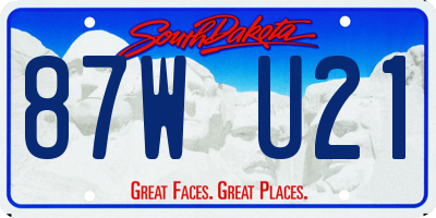 SD license plate 87WU21