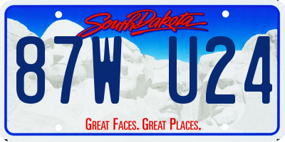 SD license plate 87WU24