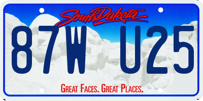 SD license plate 87WU25