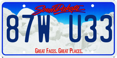 SD license plate 87WU33