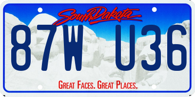 SD license plate 87WU36