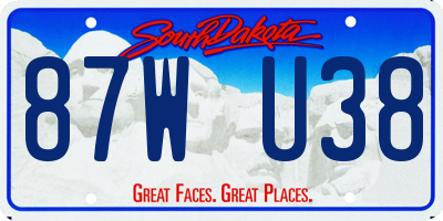 SD license plate 87WU38