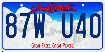 SD license plate 87WU40