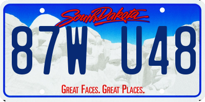 SD license plate 87WU48
