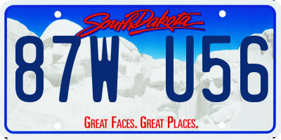 SD license plate 87WU56