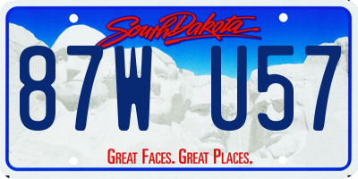 SD license plate 87WU57