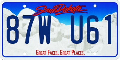 SD license plate 87WU61