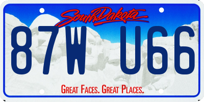 SD license plate 87WU66