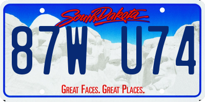SD license plate 87WU74