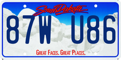 SD license plate 87WU86