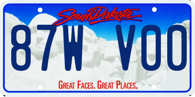 SD license plate 87WV00