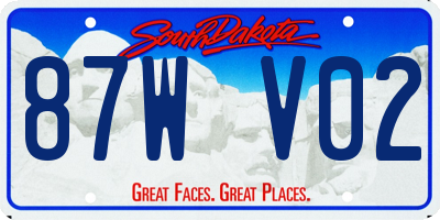 SD license plate 87WV02